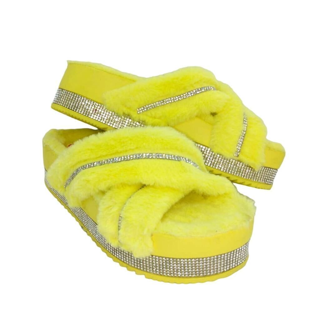 EMMA-New York NEW Women's Designer Faux Fur/Diamonds Sandals - sz. 9